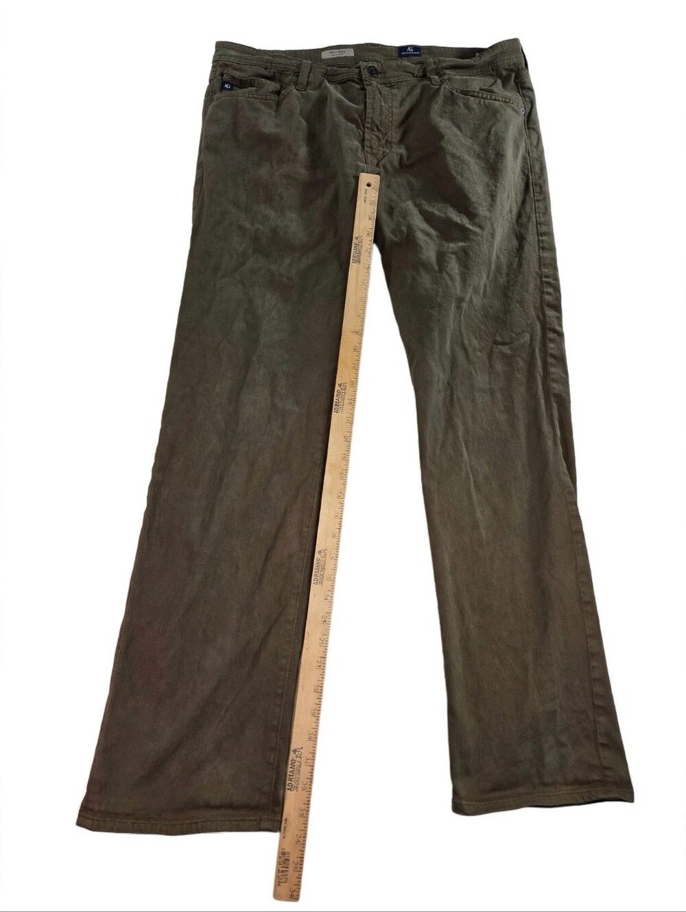 AG Adriano Goldschmied Pants 38x32 The Graduate Tailored Leg Olive Green - Picture 5 of 6